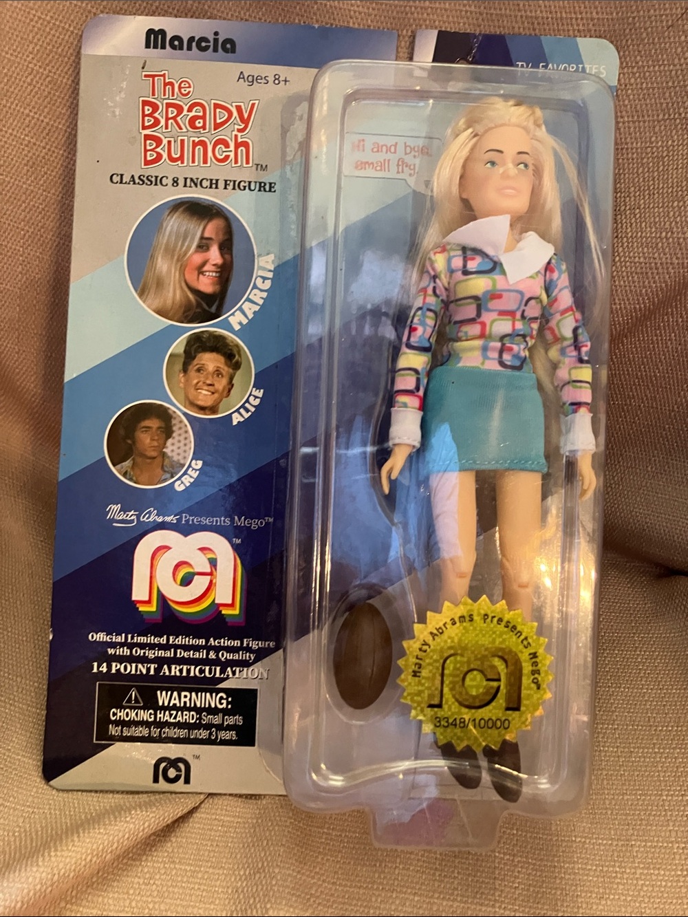 EGO Brady Bunch Marcia Doll in Multi-Color Top and Blue Skirt